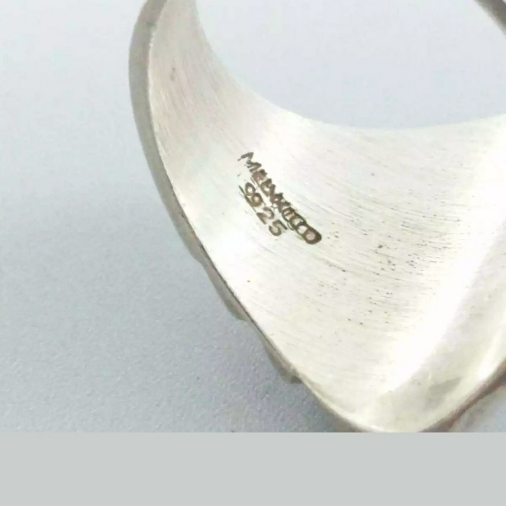 Mexico .925 Solid Sterling Silver Dome Ring 9.25 - image 8